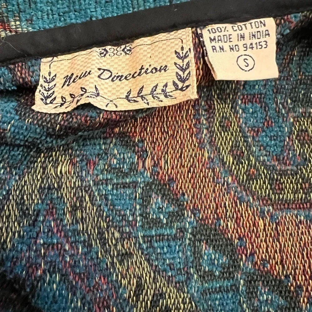 Vintage New Direction paisley brocade vintage 80s cotton blazer EUC - Picture 7 of 8